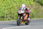 Ian Hutchinson leaving Tower Bends, Ramsey.