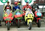 Carl Roberts (far right) on bike after coming 3rd in Newcomers B.