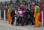 Robert McCrum in the pits at the TT Grandstand.