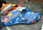 Simon Neary/Kevin Morgan's sidecar at the TT Grandstand, Douglas.