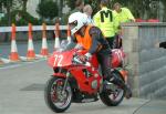 Keith Jaggard during practice, leaving the Grandstand, Douglas.
