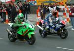 David Jefferies (on right) leaving Start Line, Douglas.