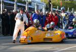 Jean-Louis Hergott/Christophe Potti at the TT Grandstand, Douglas.