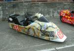 Errol Craven/Jason Miller's sidecar at the TT Grandstand, Douglas.