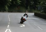 Steve Harper approaching Braddan Bridge.