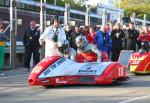 Gary Bryan/Colin Hardman at the TT Grandstand, Douglas.