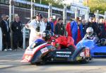 Geoff Smale/Simon Briggs at the TT Grandstand, Douglas.