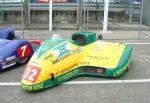 Brian Alflatt/Guy Lowe's sidecar at the TT Grandstand.