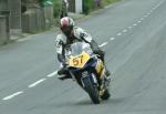 Toni Rechberger approaching Sulby Bridge.