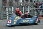 Neil Kelly/Jason O'Connor at the TT Grandstand, Douglas.