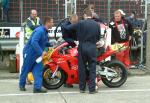 Dave Jones in the pits, Douglas.