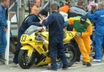 Derek Brien in the pits, Douglas.