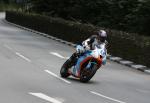 Steve Harper approaching Braddan Bridge.