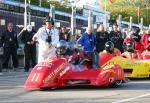 Philip Dongworth/Stuart Castles at the TT Grandstand, Douglas.