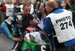 Ryan Farquhar in the winners enclosure at the TT Grandstand.