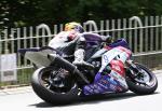 Ian Lougher approaching Braddan Bridge.