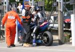 Robbie Silvester in the pits, Douglas.