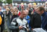 Chris Palmer in the winners enclosure at the TT Grandstand.