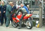 Keith Williams in the pits, Douglas.