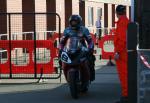 Ian Hutchinson at the TT Grandstand, Douglas.