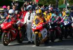 Les Shand (24) at the TT Grandstand, Douglas.