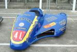 Dan Clark/Nigel Mayers' sidecar at the TT Grandstand, Douglas.