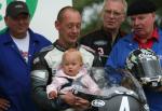 Chris Palmer in the winners enclosure at the TT Grandstand.