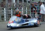 Alan Molyneux/David Beattie at the TT Grandstand, Douglas.