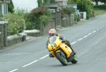 Paul Dobbs approaching Sulby Bridge.