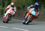 Martin Farley (on the left) coming down Bray Hill, Douglas.