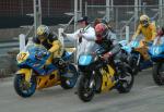 Ian Pattinson (number 3) at the Practice Start Line, Douglas.