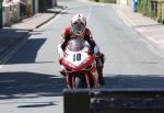 Steve Plater at Parliament Square, Ramsey (missing the turn).