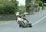 Thomas Montano approaching Sulby Bridge.