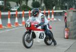 Richard Stott during practice, leaving the Grandstand, Douglas.