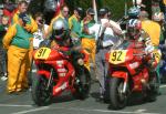 Keith Birkhead (number 91) at Start Line, Douglas.