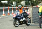 Niall Scollan during practice, leaving the Grandstand, Douglas.