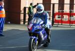 John Barton at the TT Grandstand, Douglas.