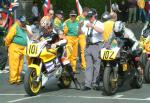 Mick Prebble (number 101) at Start Line, Douglas.