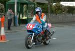Peter Hindley during practice, leaving the Grandstand, Douglas.