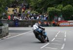 Steve Harper approaching Braddan Bridge.