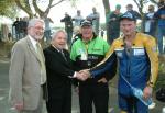 Paul Duckett shaking hands with Norman Wisdom after winning Senior.