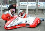 Gary Bryan/Steven Hedison at the TT Grandstand, Douglas.