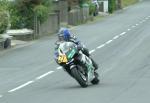 Chris Palmer approaching Sulby Bridge.