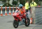 Neil Nugent during practice, leaving the Grandstand, Douglas.