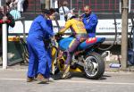 Thomas Schonfelder in the pits, Douglas.