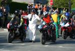 William Dunlop (63) at the TT Grandstand, Douglas.