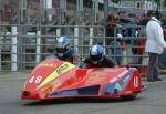 Les Harah/Carl McGurk at the TT Grandstand, Douglas.