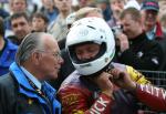 Steven Linsdell in the winners enclosure at the TT Grandstand.