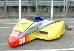 Nev Jones/Joe Shardlow's sidecar at the TT Grandstand, Douglas.