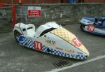 Jean Hergott/Gerald Midrouet's sidecar at the TT Grandstand, Douglas.